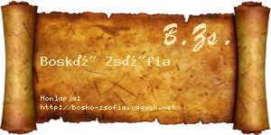 Boskó Zsófia névjegykártya