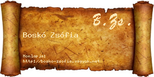 Boskó Zsófia névjegykártya