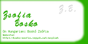 zsofia bosko business card